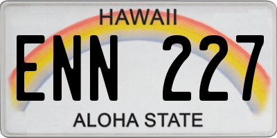 HI license plate ENN227