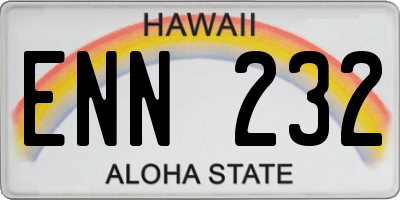 HI license plate ENN232