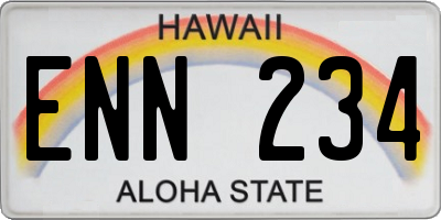 HI license plate ENN234