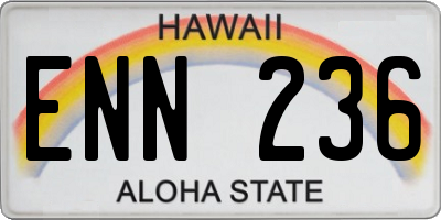 HI license plate ENN236