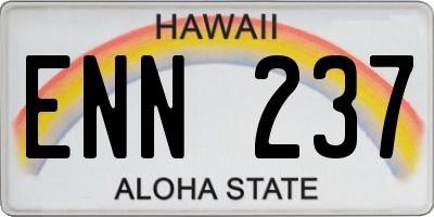 HI license plate ENN237
