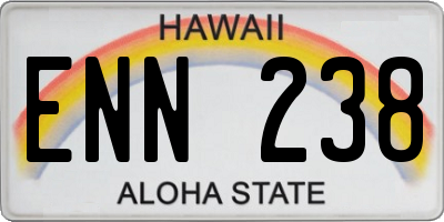 HI license plate ENN238