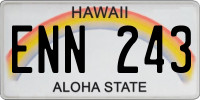 HI license plate ENN243
