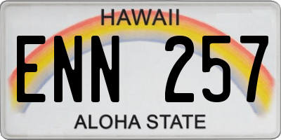 HI license plate ENN257