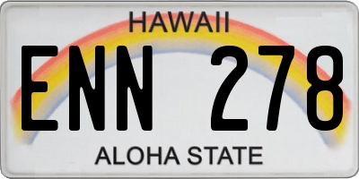 HI license plate ENN278