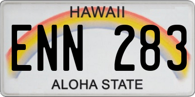 HI license plate ENN283