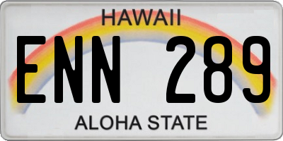 HI license plate ENN289