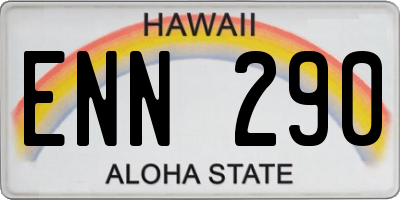 HI license plate ENN290