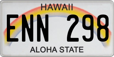 HI license plate ENN298