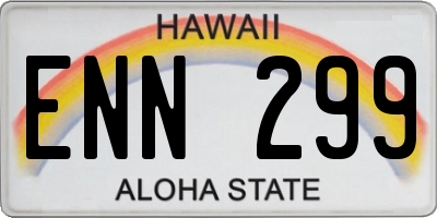 HI license plate ENN299