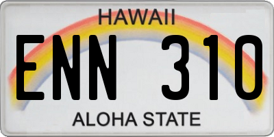 HI license plate ENN310