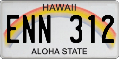 HI license plate ENN312