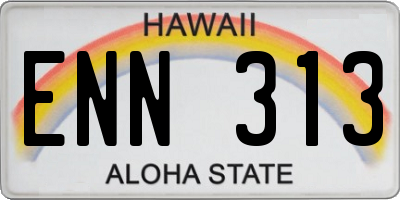 HI license plate ENN313