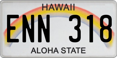 HI license plate ENN318