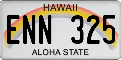 HI license plate ENN325