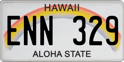 HI license plate ENN329