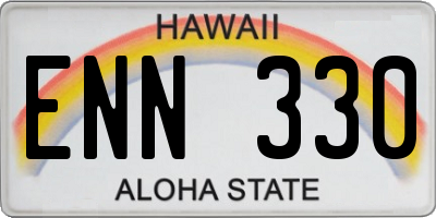 HI license plate ENN330