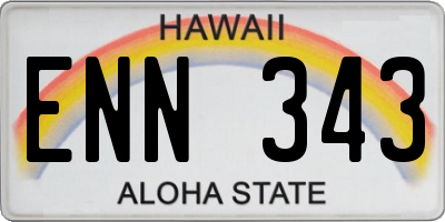 HI license plate ENN343