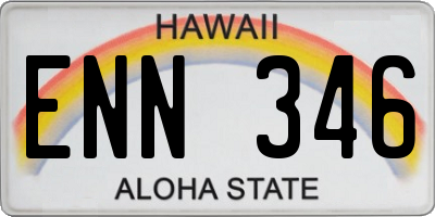 HI license plate ENN346