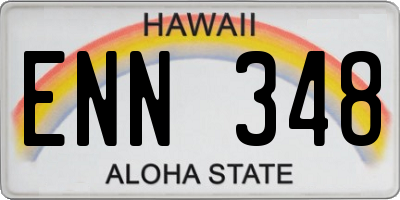 HI license plate ENN348