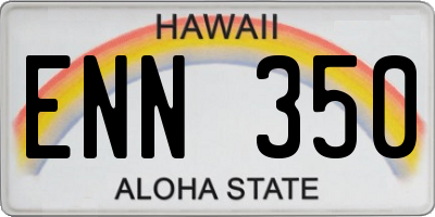 HI license plate ENN350