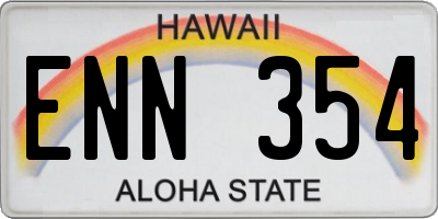 HI license plate ENN354