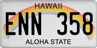HI license plate ENN358