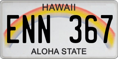 HI license plate ENN367