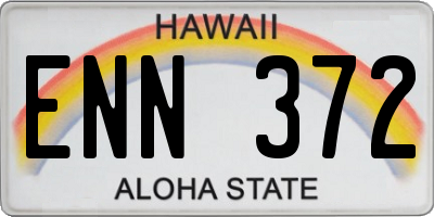 HI license plate ENN372