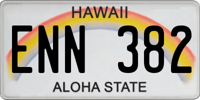 HI license plate ENN382