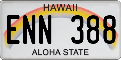 HI license plate ENN388