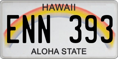 HI license plate ENN393