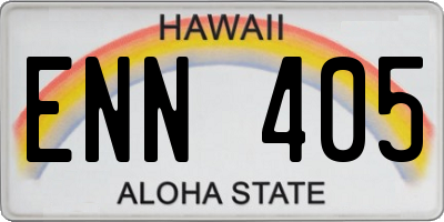 HI license plate ENN405
