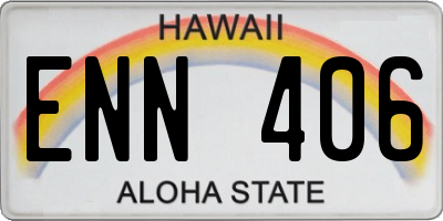 HI license plate ENN406