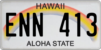 HI license plate ENN413
