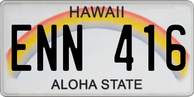 HI license plate ENN416