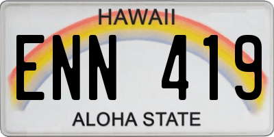 HI license plate ENN419
