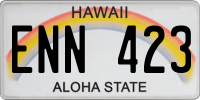 HI license plate ENN423