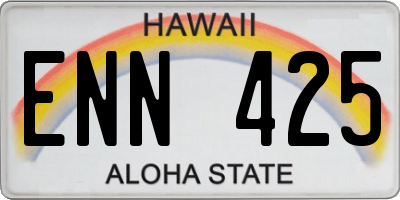 HI license plate ENN425