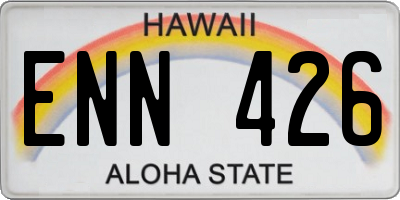 HI license plate ENN426