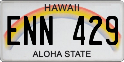 HI license plate ENN429