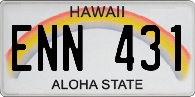 HI license plate ENN431