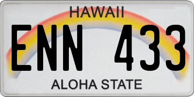 HI license plate ENN433
