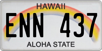 HI license plate ENN437