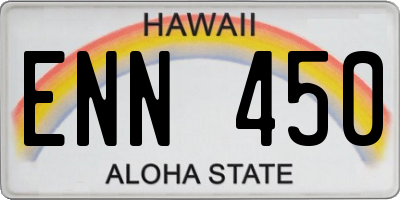 HI license plate ENN450