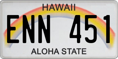 HI license plate ENN451