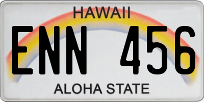 HI license plate ENN456