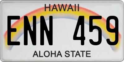 HI license plate ENN459
