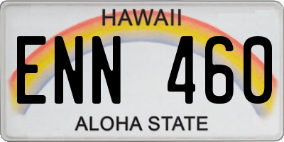 HI license plate ENN460