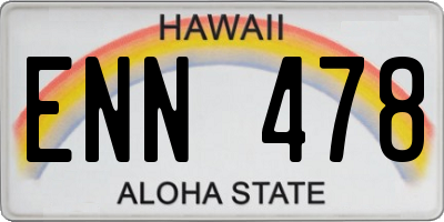HI license plate ENN478